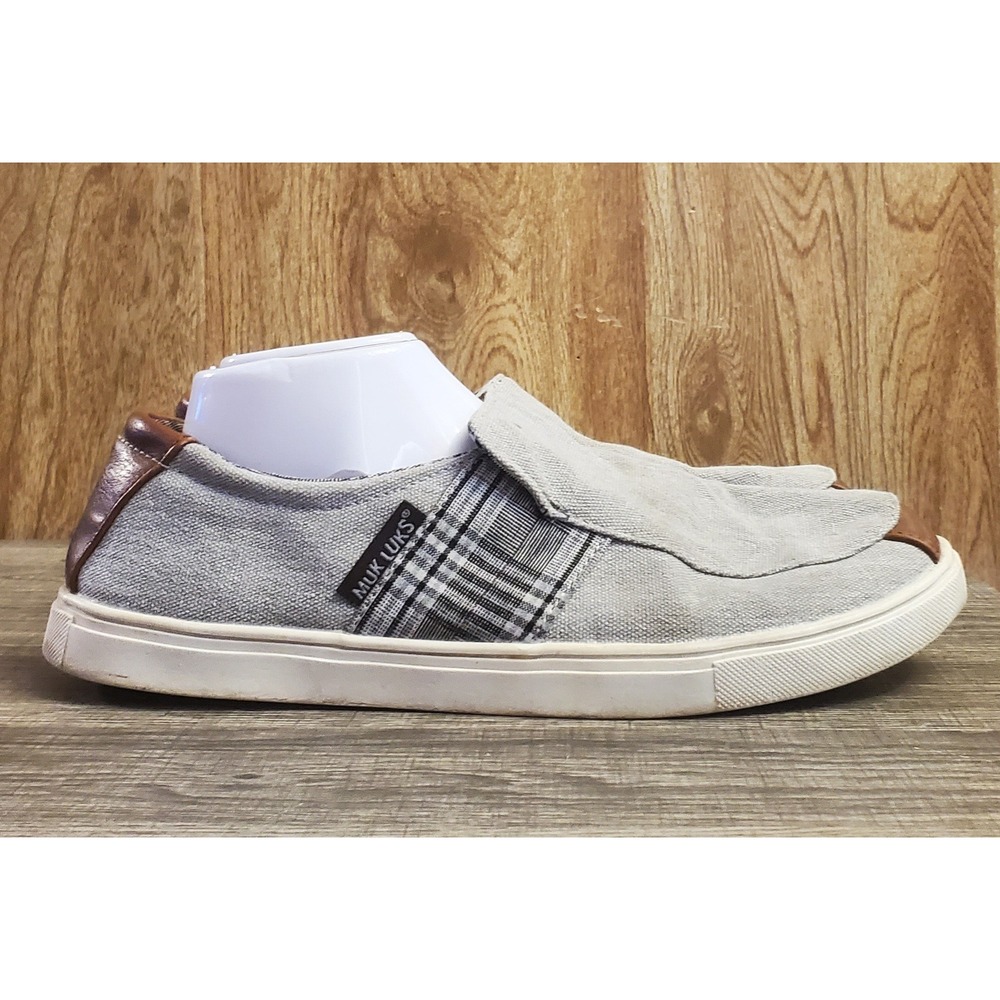 Muk Luks Slip On Canvas Shoes Men's Size‎ 10 Gray